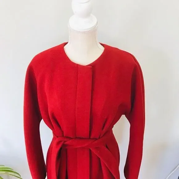 Gucci | red wool belted coat in red | Size XL - Picture 15 of 16